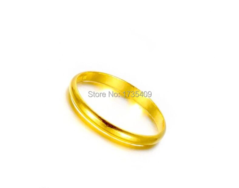 Натуральная 2,0 г 999 24 K желтого золота/идеально гладкий дизайн кольцо Размер 11