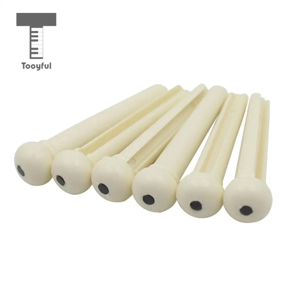 6pcs ABS Wooden Good Hardness Guitar Pegs String Turned Bridge Pin Set for Acoustic Guitar Bridge Pins Replacement Accessories