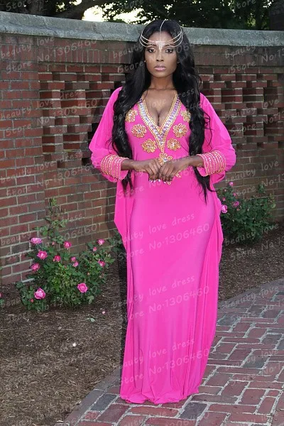 2015 new arrival fuchsia pink prom dress long sleeve streach plus size fuschia dresses