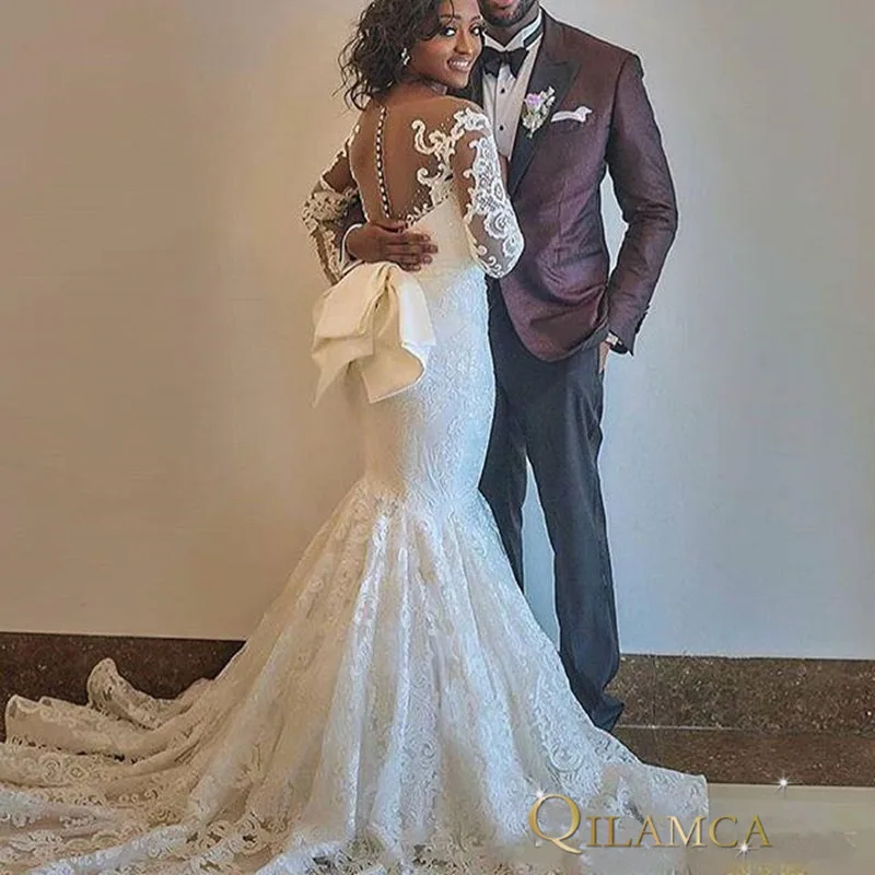 2019-luxury-jewel-neck-full-lace-appliques-mermaid-wedding-dresses-long-sleeves-overskirts-bow-chapel-train-plus-size-formal-bridal-gowns (2)