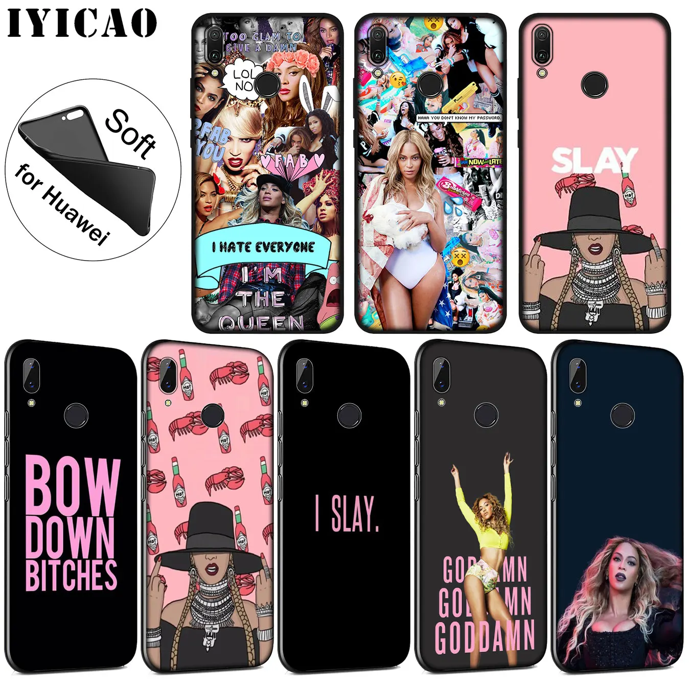IYICAO Beyonce Мягкий силиконовый чехол для телефона Huawei P30 P20 Pro P10 P9 P8 Lite Mini 2017 2016 2015 P smart Z