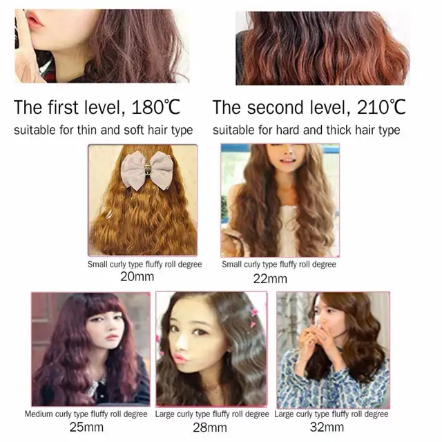 Hair Curling Iron 3 Barrels Big Wave Automatic Perm Splint Ceramic