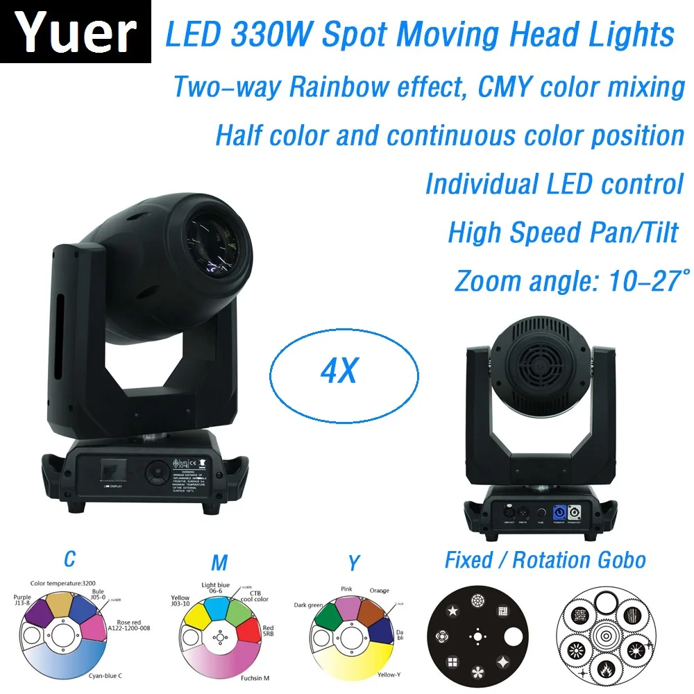 4 ユニット新 Led スポット 330 ワットヘッド移動御坊ライト Dmx512 ヘッド移動ズームライト 3 ファセットプリズム Cmy 色混合 Dmx ディスコライト Stage Lighting Effect Aliexpress