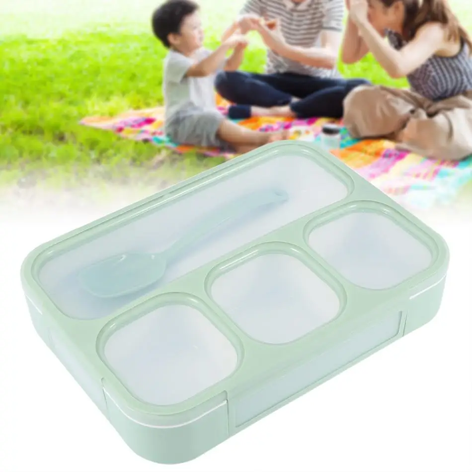 2 цвета 4 сетки Портативный Ланч-боксы Bento Контейнер для хранения еды ящик для офиса пикника