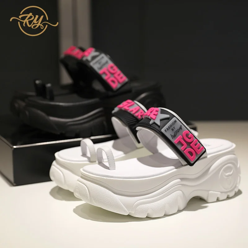 

RY-RELAA woman sandals 2018 summer Genuine Leather luxury shoes women designers fashion women shoes ins style Casual shoes