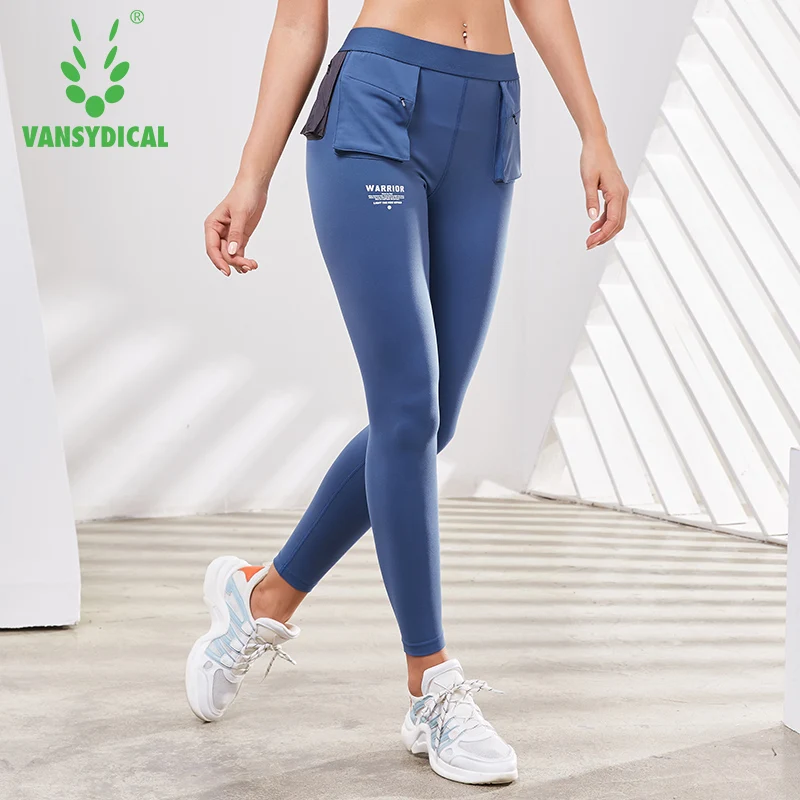 Женские спортивные Леггинсы Vansydical эластичные дышащие штаны для фитнеса с