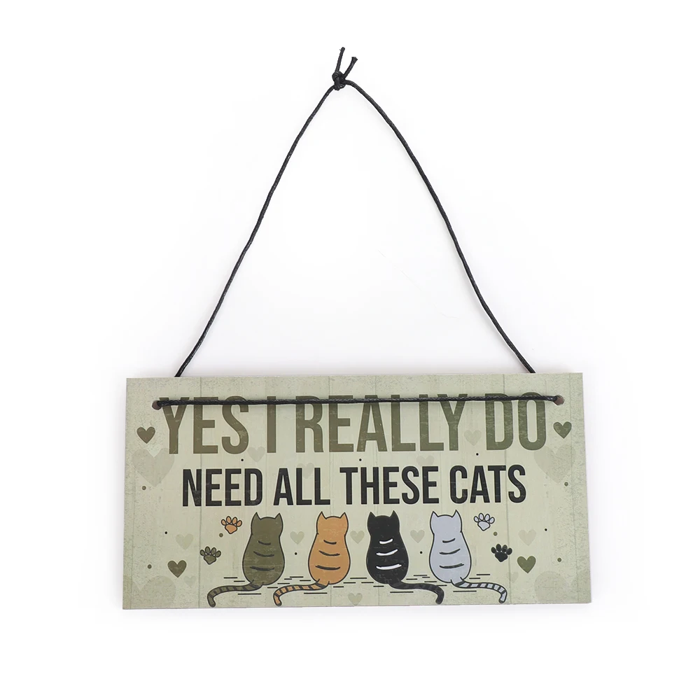 Us 1 5 28 Off 1pc Cute Cats Hanging Plaques Bedroom Gifts Funny Novelty Christmas Birthday Gift For Pet Lover Sign Home Decoration In Plaques