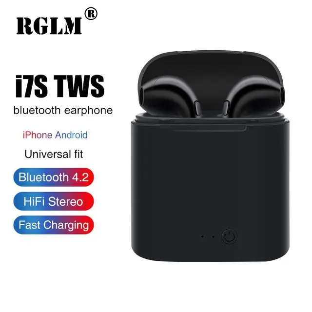

RGLM i7s TWS Coloured Drawing Bluetooth Headsets Earbuds Sport With Charging Box Bluetooth Earphone for ios and Android