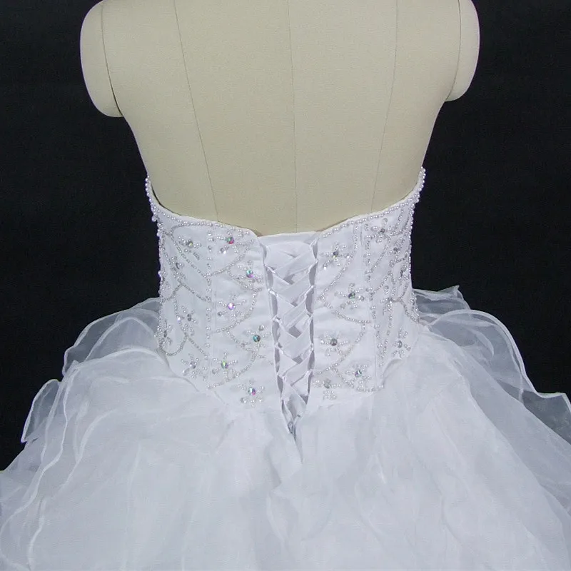 Новое свадебное платье с оборками элегантное вышитое бисером на заказ размера плюс невеста, свадебное платье Vestido De Noiva