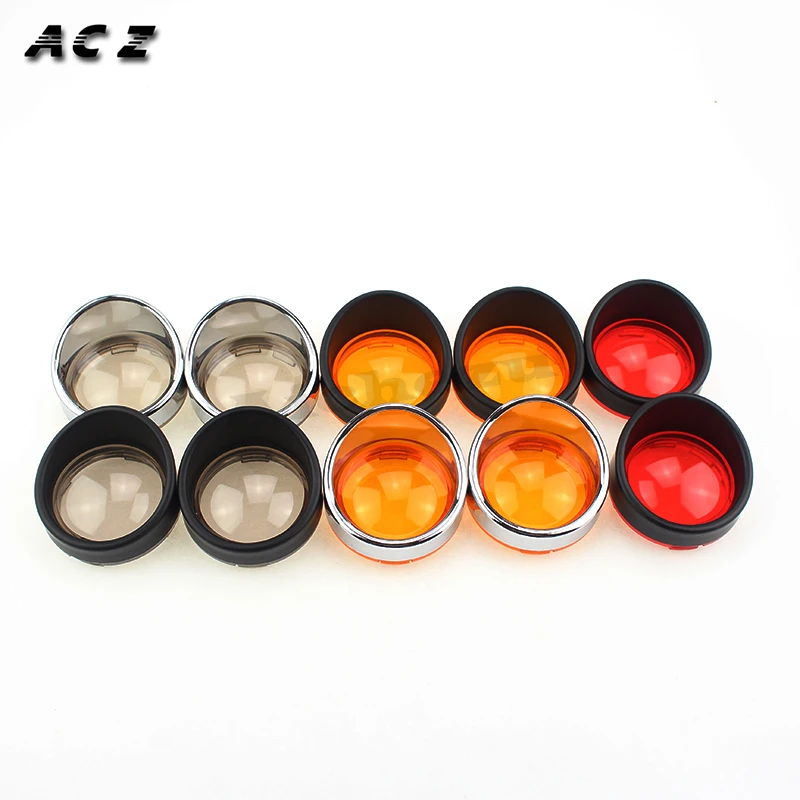 

ACZ Motorcycle 1 Pair Turn Signals Light Shift Lights Blinker Indicator Lens Trim Ring Visor Cover For Harley Dyna /Softail/VRod
