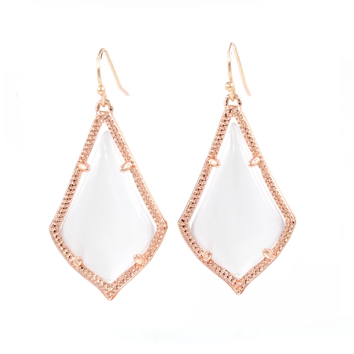

2019 Spring Summer New Arrival Small Water Drop Crystal Inlay Black Color Drop Earrings Rose Gold Color 3D Dangle Earrings