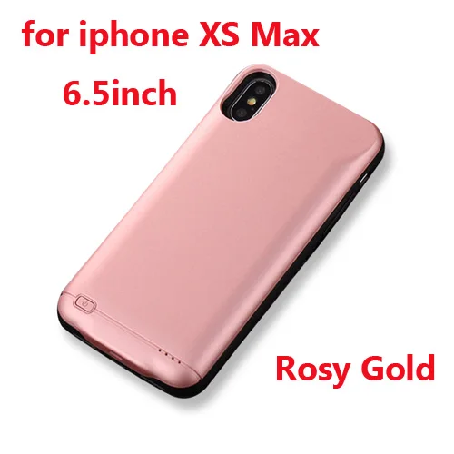 Чехол для зарядного устройства для iPhone X XS Max XR 6 6 s 7 8 3000/4000/5000mAh power Bank зарядный чехол для iPhone X XS 8 7 6 6 s Plus - Цвет: XS Max  Rosy