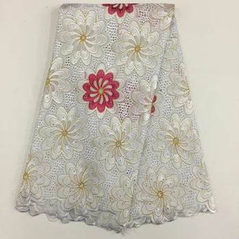 

African Cotton Swiss Voile Lace Fabric With Stones Swiss Voile Lace In Switzerland Cotton Fabric 130*460cm African Lace Fabric