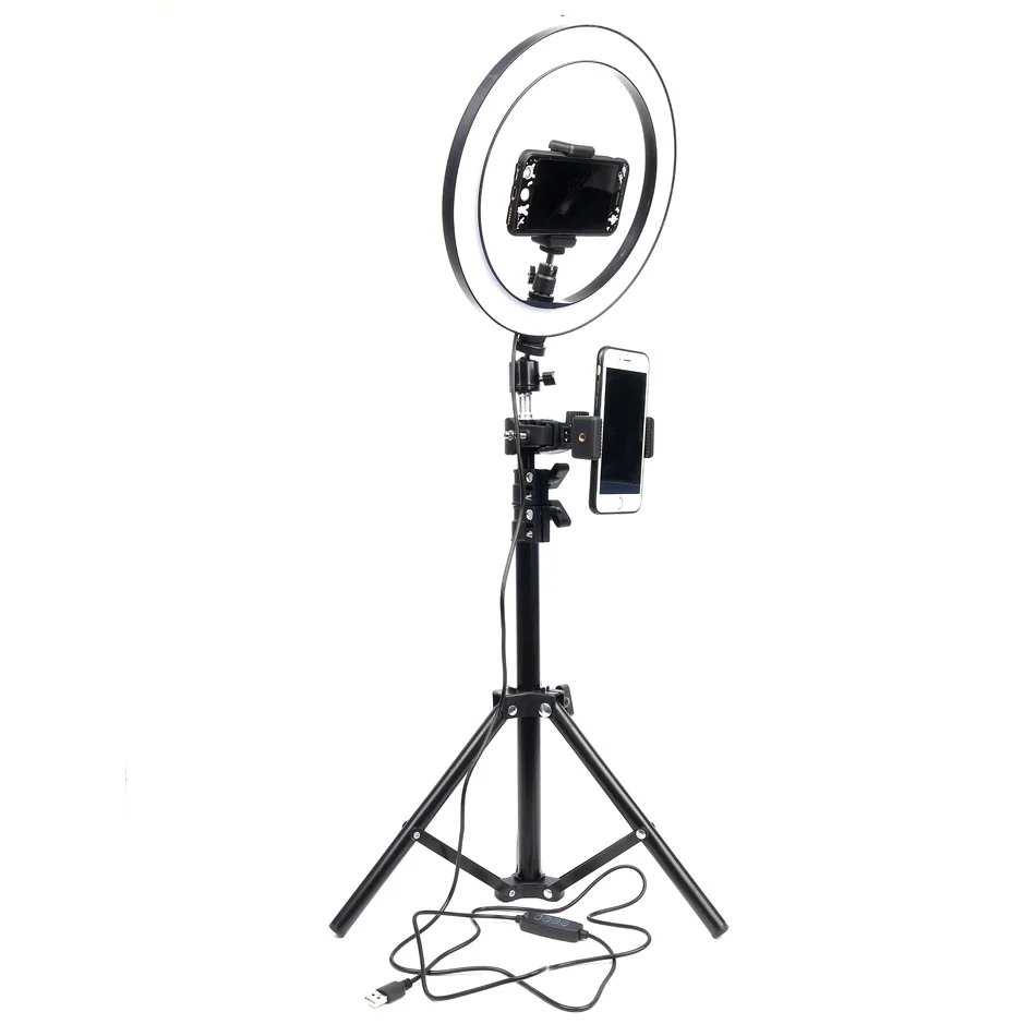26 см 24 Вт Диммируемый светодиодный кольцевой светильник для студийной камеры селфи для фото мобильного телефона и видео кольцевая лампа штатив и держатель для телефона