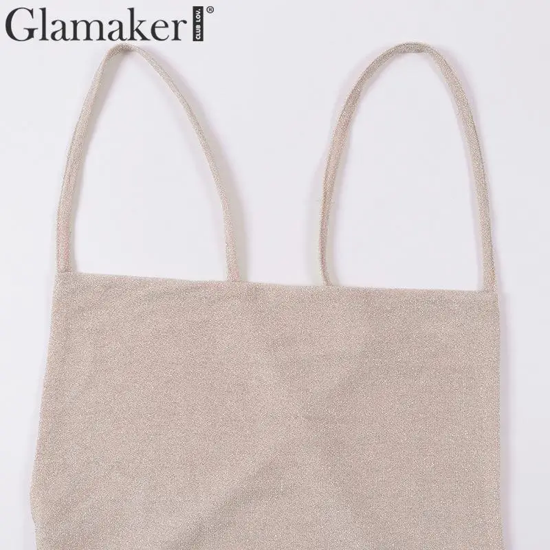 Женское облегающее мини платье с люрексом и открытой спинкой на завязках