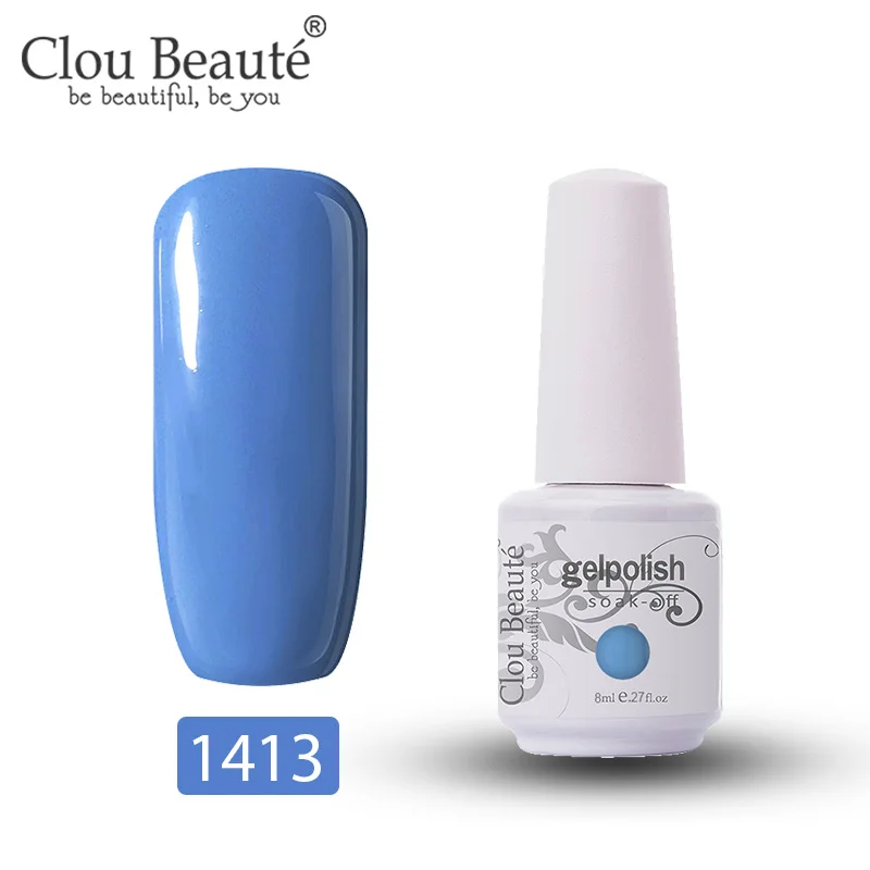 Clou Beaute Гель-лак Soak Off Hybrid UV Полупостоянный Гель-лак Esmalte Гель-лак 8 мл Подарочный набор Гель-лак для нейл-арта праймер - Цвет: 1413