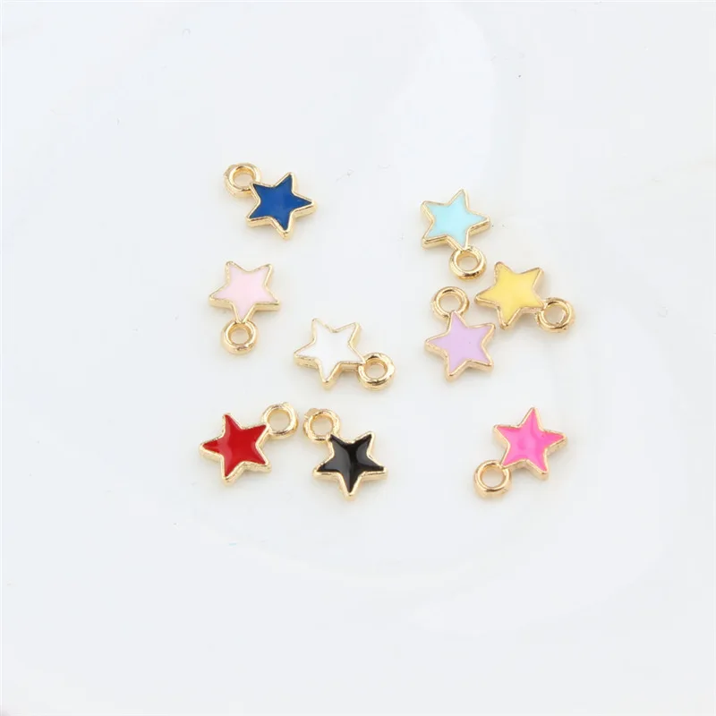 

MRHUANG Mix Colour 15pcs/pack 7*9 star enamel Charms Pendant for Bracelet Necklace DIY craft