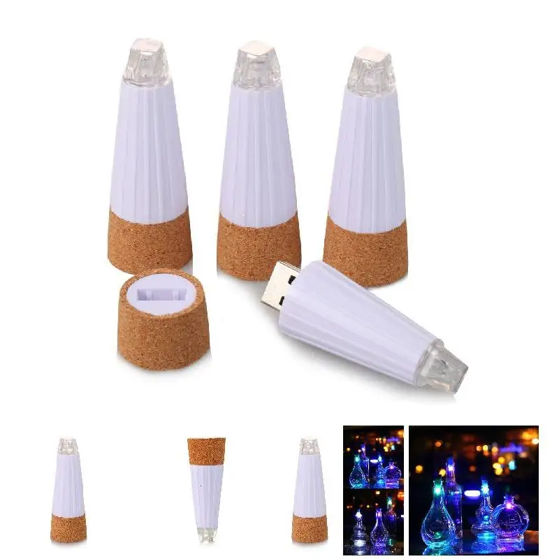

ABS 7 Colors LED Cap Lights USB Chargeable Light Cork Wine Bottle --M25