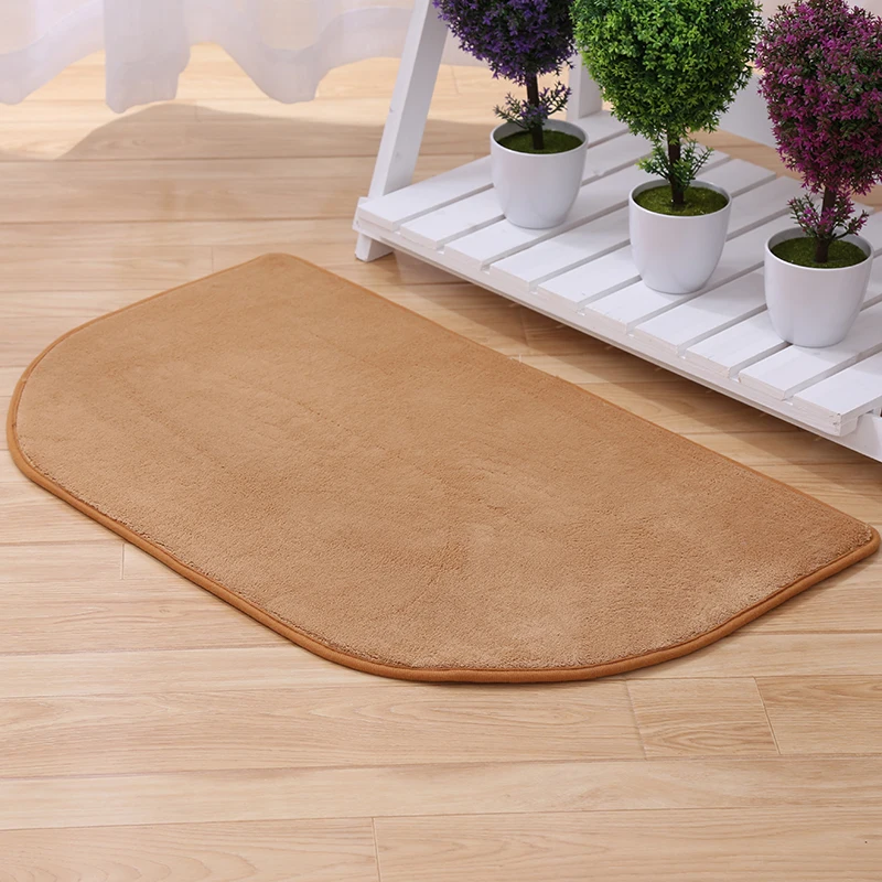 Us 1066 Yigeng Corallo Tappeto Di Velluto Con Elastico In Cotone Lavabile In Lavatrice Semicircolare Antiscivolo Uso Domestico Tappeto Pavimento