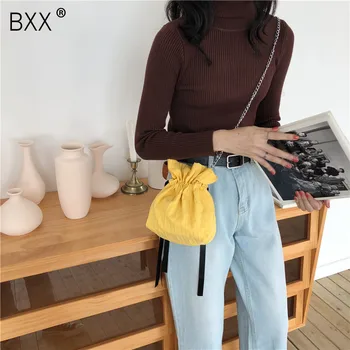 

[BXX] 2020 New Pattern Concise Small Single Shoulder Crossbody Chain Package Casual Women's Drawstring Bucket Phone Bag DA287