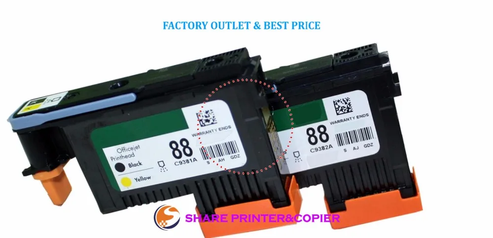 2 PK Hp 88 C9381a C9382a printhead print head K5400 K550 L7680