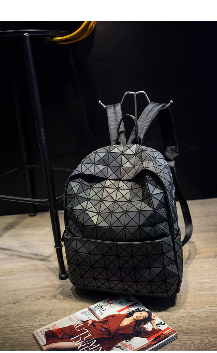  Lasen Bag New BaoBao Luminous Backpacks Female Fashion Girl Daily Backpack Geometry Package Sequins Folding Bao Bao School Bags (19)