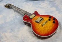 Custom exclusive LP Custom electric guitar Fingerboard flower vase inlay double face Flamed maple cover Mahogany body free ship