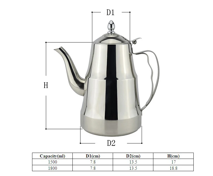 2000 мл Высокое качество немагнитных холодной воды из нержавеющей стали чайник подходит для индукционных плит