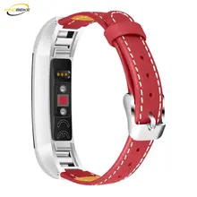 KINGBEIKE Colorful Genuine Leather Watchband For Fitbit Alta Watch Band Replacement Watch Belt Strap Men Women Bracelet