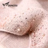 VIANOSI Knitted Winter Hat Women Thick Female Beanies Warm Cap Rhinestone Pearl Wool Hats for Women 5
