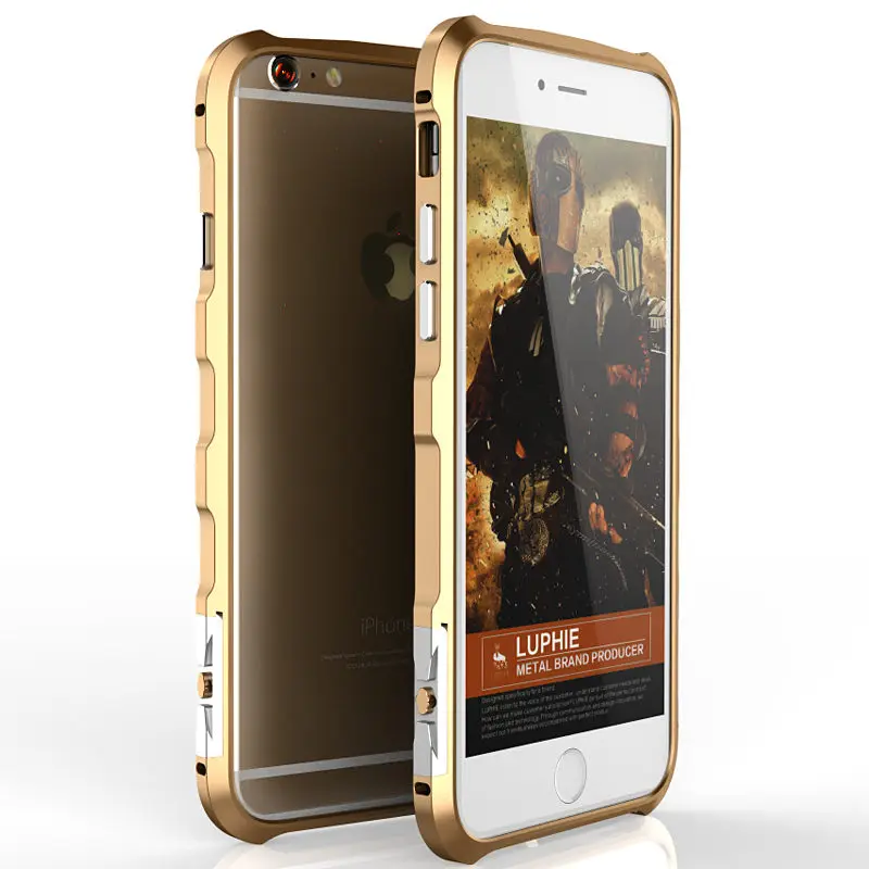 Luphie Металлического Алюминия Бампер Для Apple Iphone 6s Case Без винт Shockpoof Бампера Металла