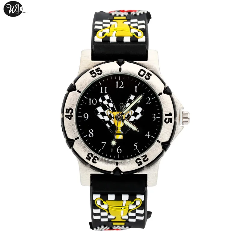 

Outdoor Sports Boy Quartz Watch 3d Champion Cup Waterproof Watch Student Analog Quartz Strap Soft Silicone