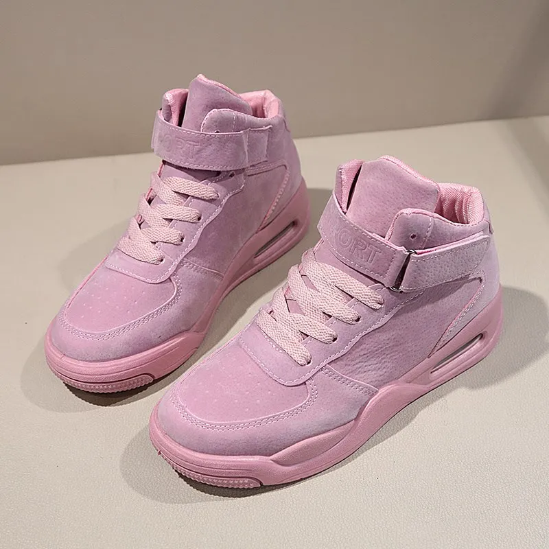 

Women Casual Shoes Autumn Flock Women Shoes Flats Platform Lace-Up Fashion Breathable Spring High Top Women Sneakers