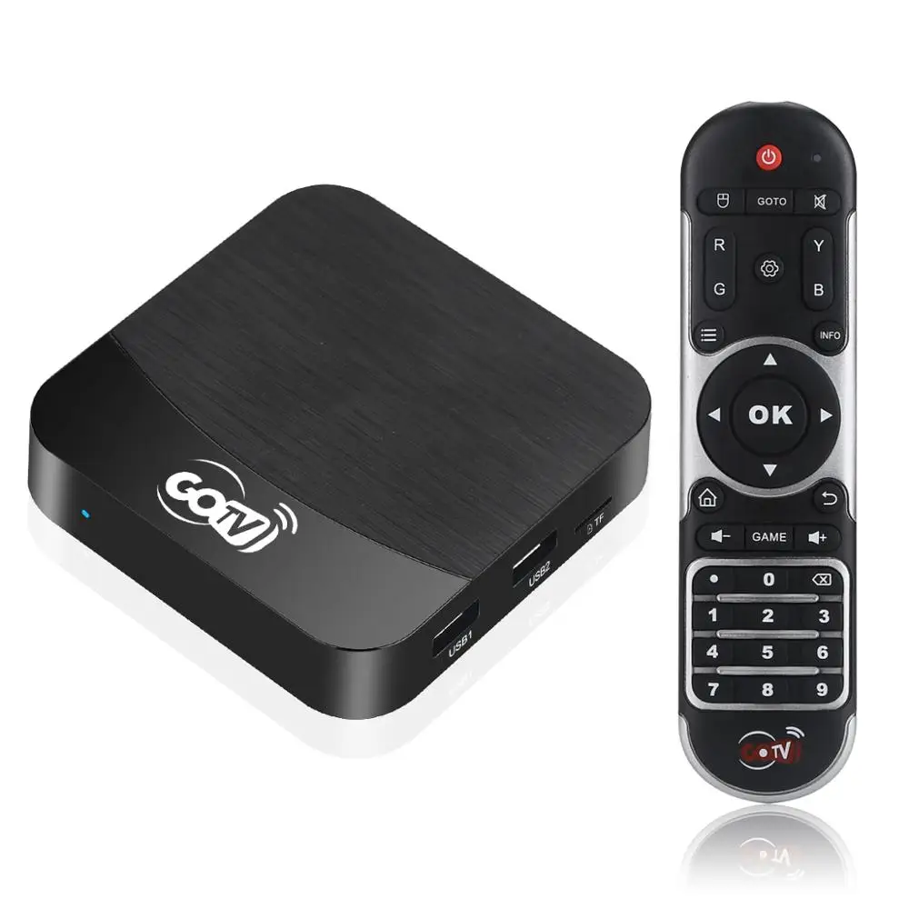 Android 7,1. 2 GOTV Box 4 K четырехъядерный 1 GB/8 GB Amlogic S905X suport wifi 3D 4 K с бразильским IPTV VOD воспроизведением