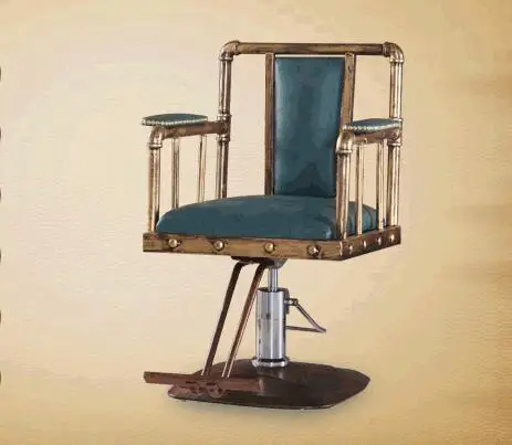 Restoring ancient ways, wrought iron ring hairdressing chair. Barber chair.. Direct lift rotating A - 033 rotating jewelry display 360 rotating solar power showcase turntable watch phone jewelry ring display stand jewelry boxes