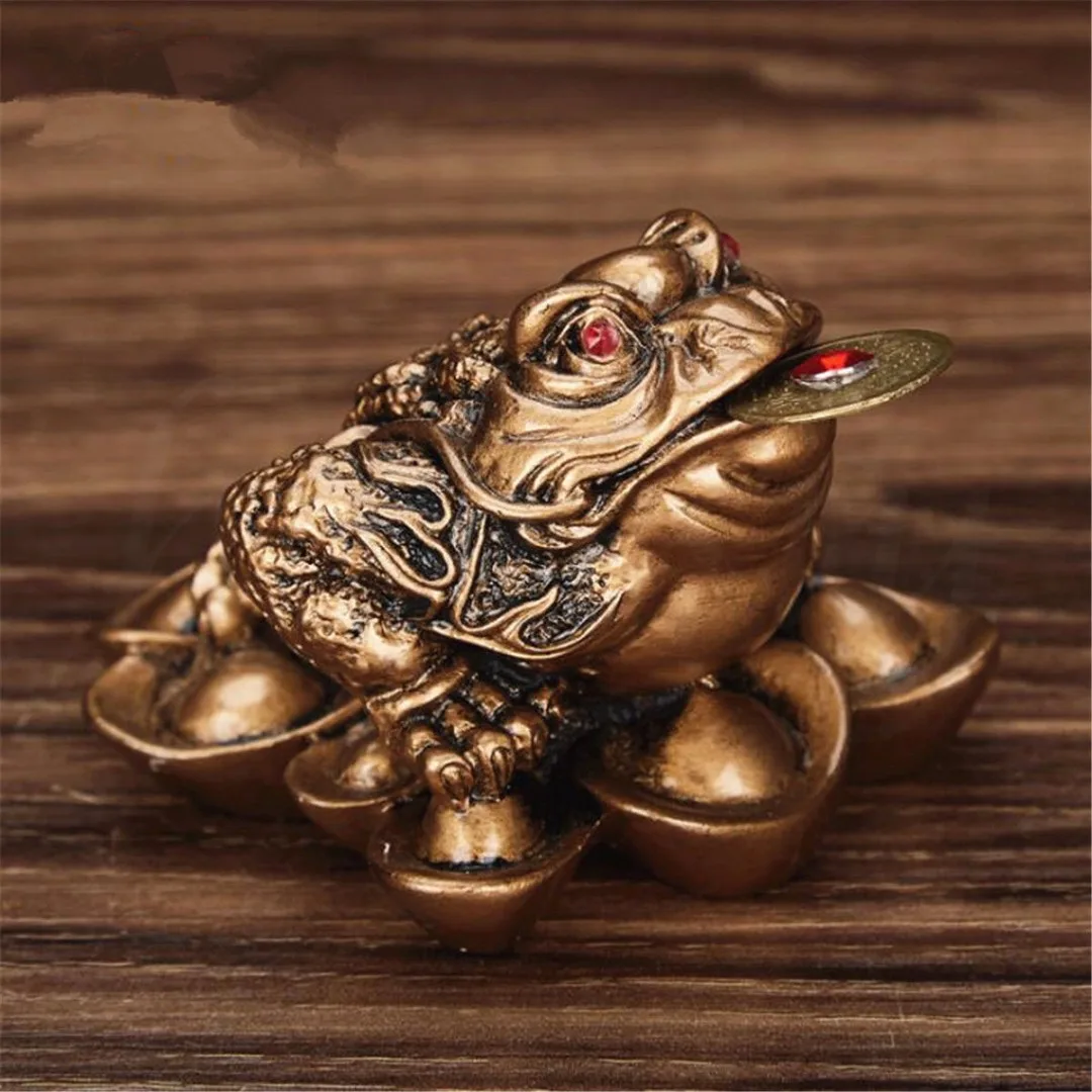 JX-LCLYL Feng Shui Lucky Oriental Chinese Ching Frog Toad Coin Home Decor Gold Copper New
