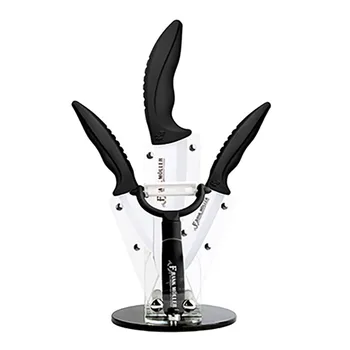 

5pcs Ceramic Knife Set Colorful Kitchen Knife with Acrylic Holder Stand and Ceramic Peeler