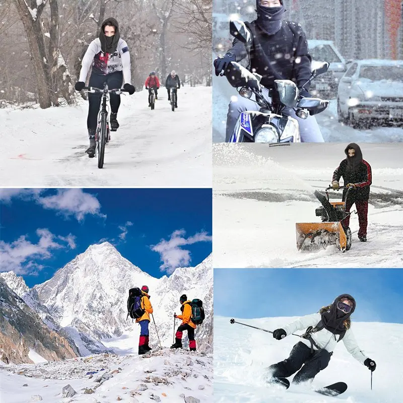 Windproof Ski Masked Hat Cap Neck Warmer Ski Hood Hat Outdoor Sport Winter Motorcycle Balaclava Snowboard Balaclava Face Mask 