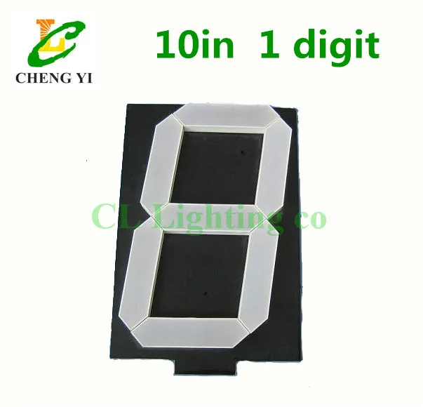 

10" 10in Digital Tube 12V Common Anode 10 inches 7 Segment 1 Bit LED digital Display common cathode seven Segment display