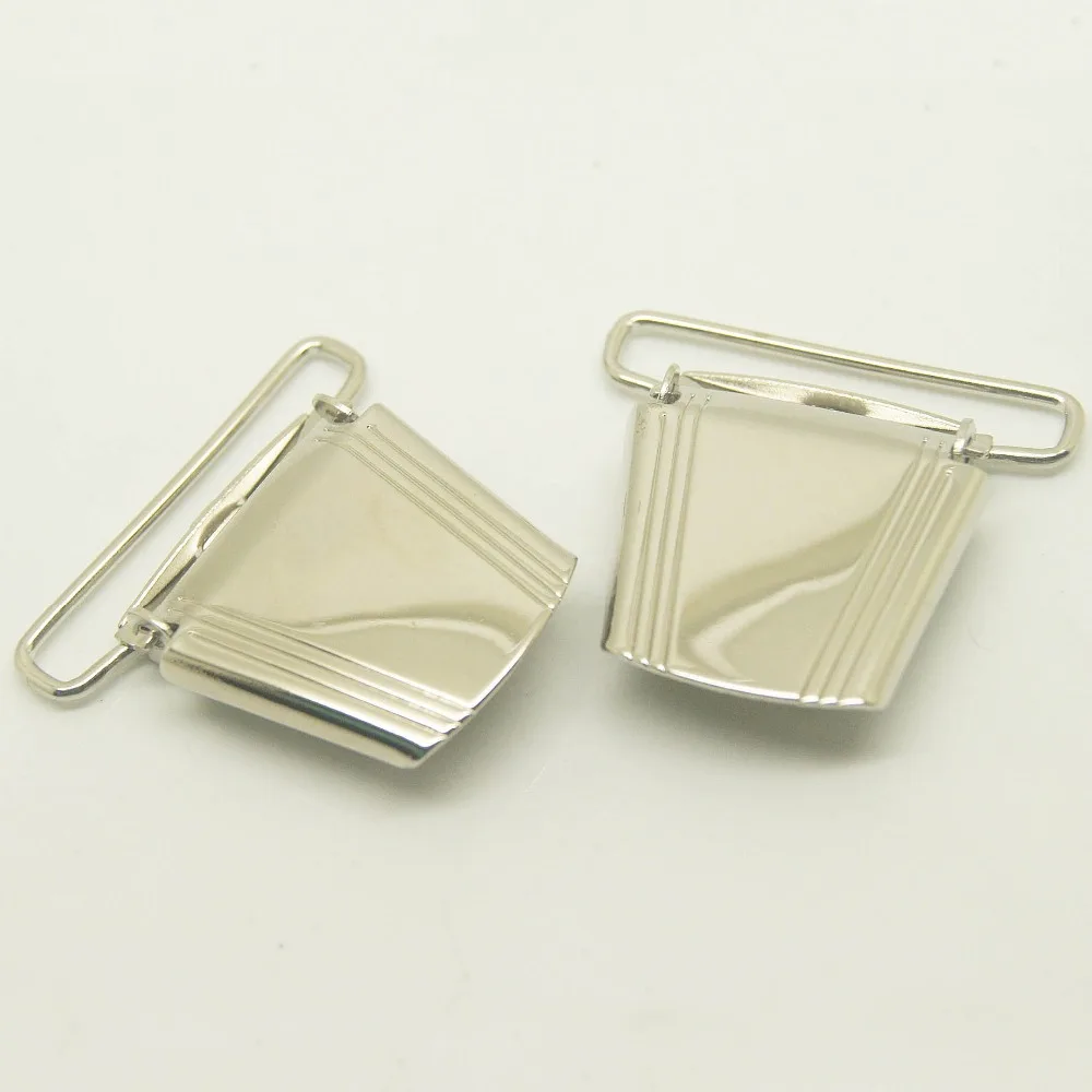 500pcs/lot 36mm metal suspender clips with nickel custom suspender hardwarein Garment Clips