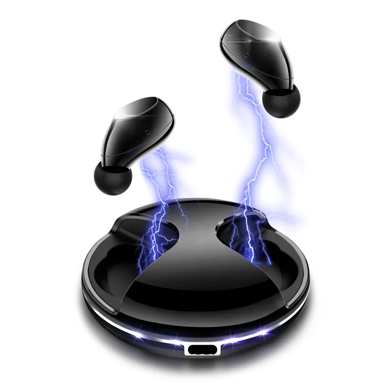 

Mini Bluetooth Earphones TWS Stereo Wireless Sports Earbuds Noise Cancelling LED UFO Design Headsets with Charging Box