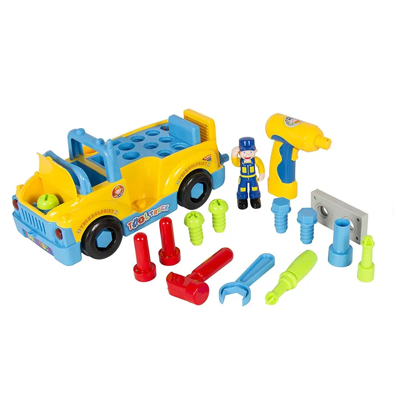 Fun Building Multifunctional Take Apart Toy Tool Truck with Electric Drill and Tools (2)