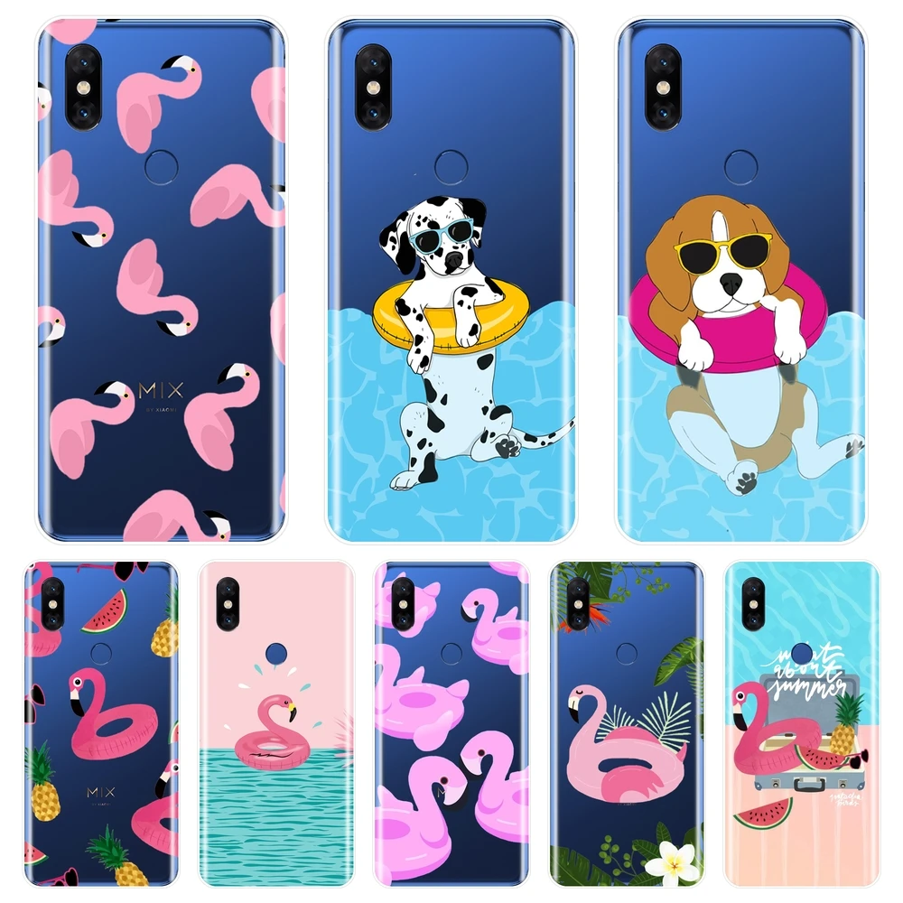 

Phone Case Silicone For Xiaomi Mi Note Mix 1 2 2S 3 Summer Dog Pink Flamingo Pineapple Soft Back Cover For Xiaomi Mi Max 1 2 3