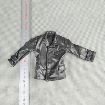 

1/6 Scale WWII Male Black Leather Jacket Coat for 12''Figures Accessories