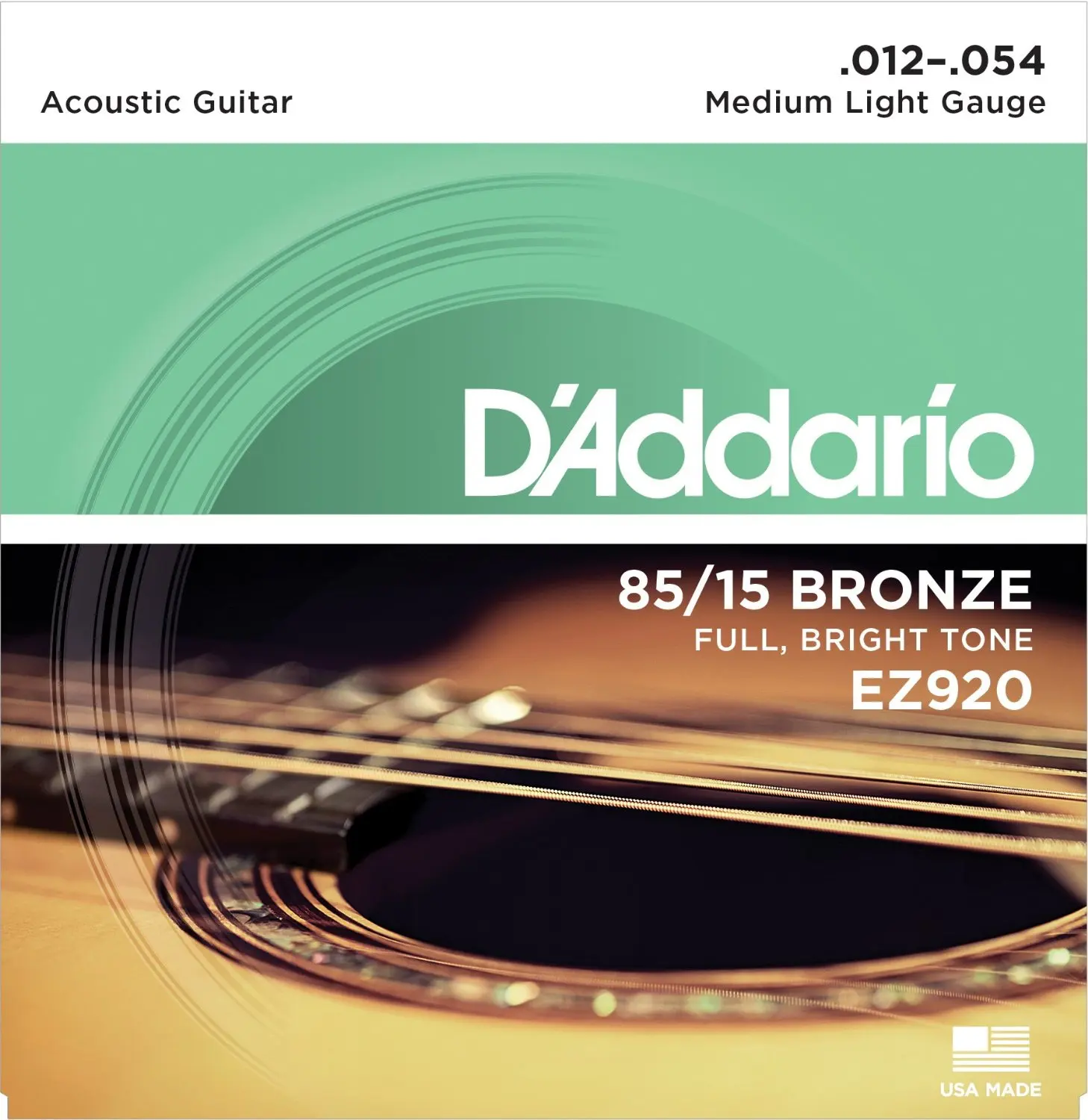 D'Addario EZ910 EZ890 EZ900 EZ920 EZ930 Великие американские бронзовые для акустической Daddario гитарные струны, Сделано в США - Цвет: EZ920