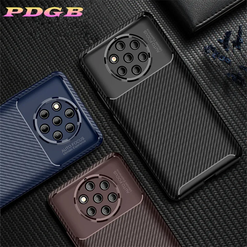 

PDGB Rugged TPU Case For Nokia X5 X6 X7 3.1 5.1 6.1 Plus 2.1 8.1 7.1 9 PureView Carbon Fiber Texture Cover Protective Shell