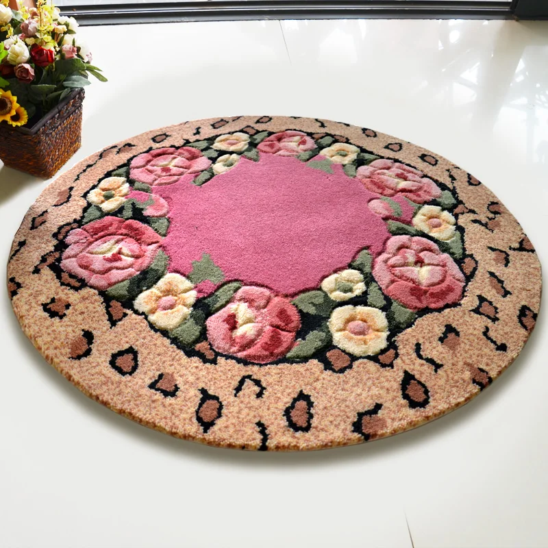 Fashion flower rubber soled slip-resistant mats stair carpet doormat circle door blanket