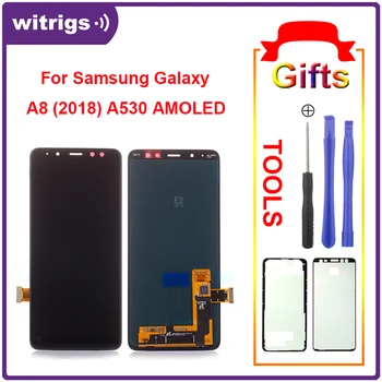 

Witrigs for Samsung Galaxy A8 2018 LCD Display Touch Super AMOLED Screen Digitizer Assembly Replacement Part A530F Panel