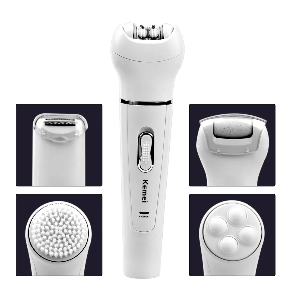 Depilador sem Dor Remoção do Cabelo Removedor de Calos Arquivo do pé Escova de Limpeza 5 em 1 Mulheres Corpo Lady Shaver pé Facial Elétrica 31 Kit 6 Cheap Depiladores