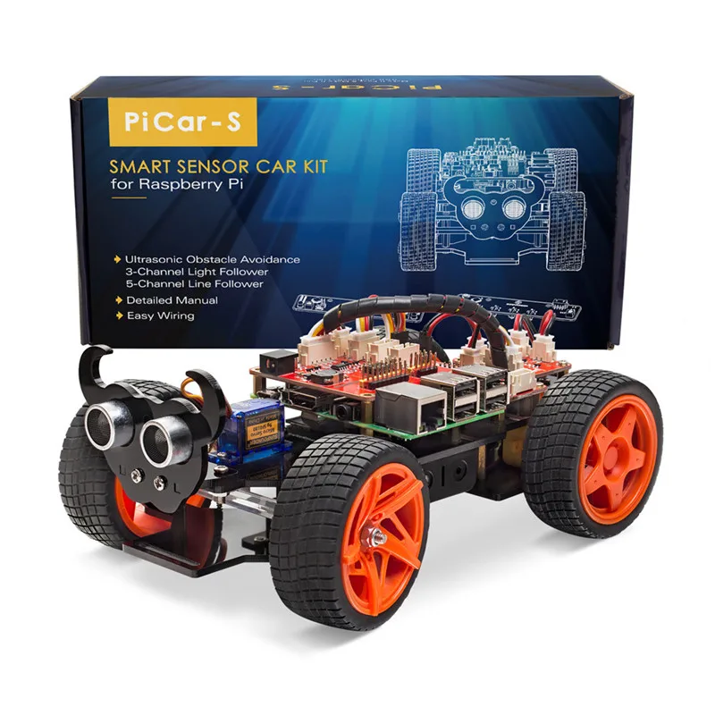  Obstacle Avoidance Line Following Remote Control RC Car Kit For Raspberry Pi 3 ,2 Model B+  (2)